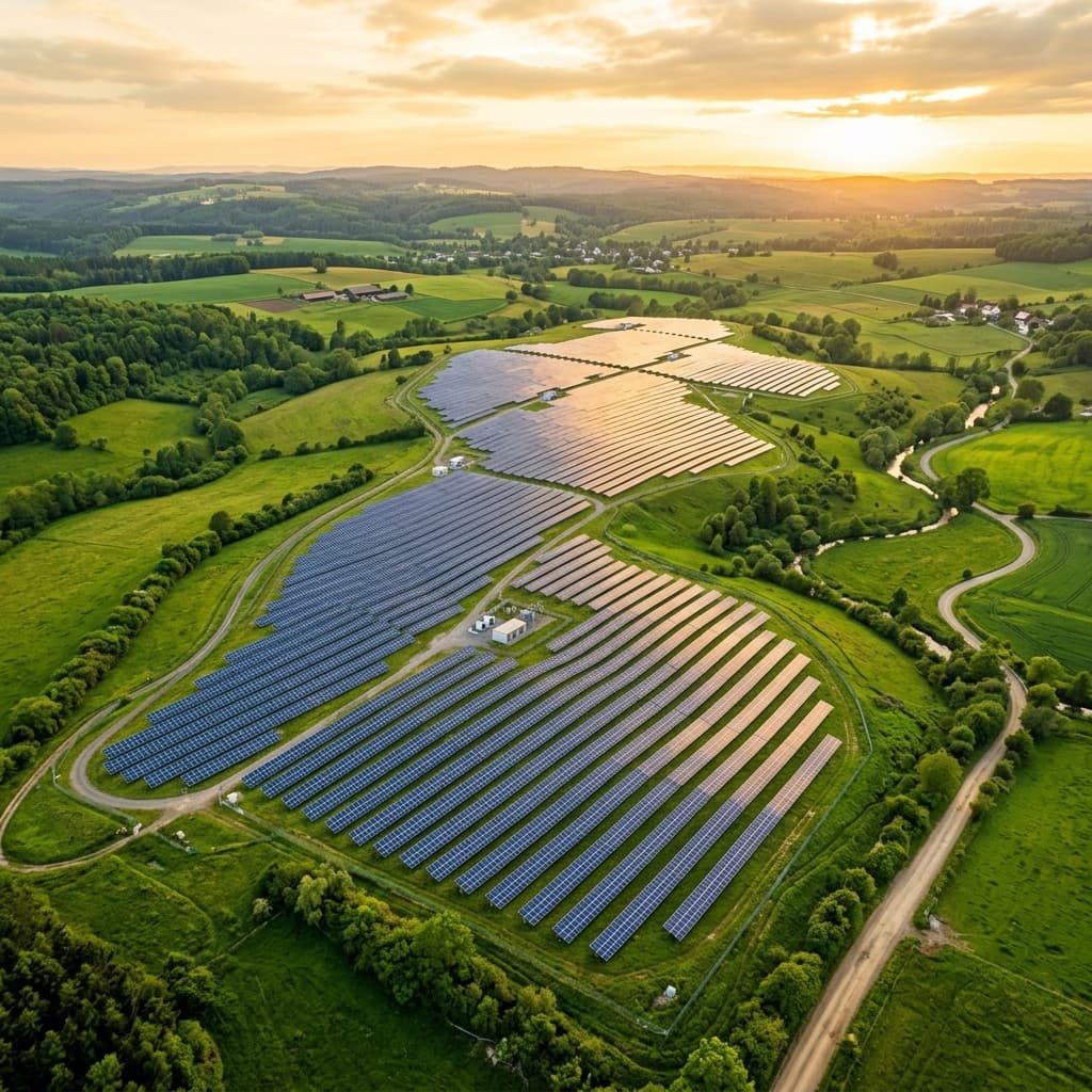 Usina solar gerando energia limpa para empresas brasileiras